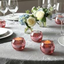 12PCS Glass Mercury Candlestick, Round 5x5cm, Modern Tea Cup, Modern Wedding Centerpiece, Party Home Dining Table Decoration - Pink - View 4