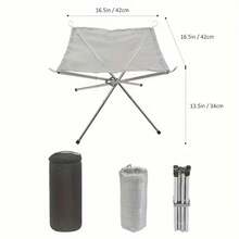 1pc Stainless Steel Folding Campfire Rack, Portable Camping Fire Pit, Suitable For Camping, Hiking, Backpacking, Camping Charcoal Heater, Yard Party, Garden, Backyard Gathering, Portable Camping Stove - Silver - View 10