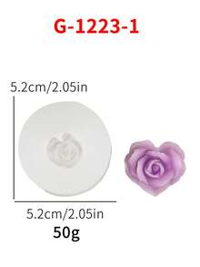 1 khuôn silicon hình hoa hồng trái tim - Trắng - Xem 2