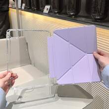 适用于 iPad Air 11 平板电脑的保护壳,iPad 保护壳,Y 型折叠平板电脑保护壳,芋紫色多折叠多角度支架,内置笔槽,高透明亚克力背壳,防刮耐磨,磁吸式设计,自动休眠/唤醒/智能功能,简约/休闲/经典风格,适用于 iPad A16,兼容 iPad 第 11 代平板电脑保护壳,兼容 iPad 10 保护壳 - 蒟蒻紫 - 查看 6