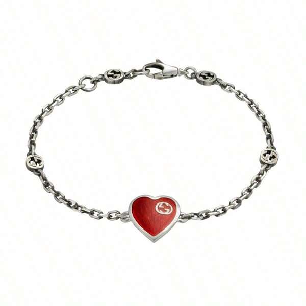  Gucci Red Heart-Shaped Bracelet 925 Silver Bracelet And Silver Jewelry Women's Bracelet YBA645546001 Are Suitable For Daily Wear
