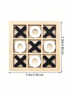 2025 New Arrival, 1pc Wooden XO Tic Tac Toe Game Set, Suitable For Gatherings, Parties - Birthday Gift, Gift, Easter Gift, Perfect Gift, Graduation Gift - Black and White - View 9