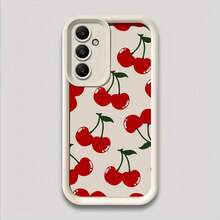 Compatible With Red Cherry A54 Phone Case A52 Soft A13 Matte S24 Full Coverage S20Fe/S21Plus/S22/S22 Ultra/Compatible With Galaxy S23/A05/A12/A13/A15/S22/S23,Suitable For IPhone17 Air - trắng - Xem 3