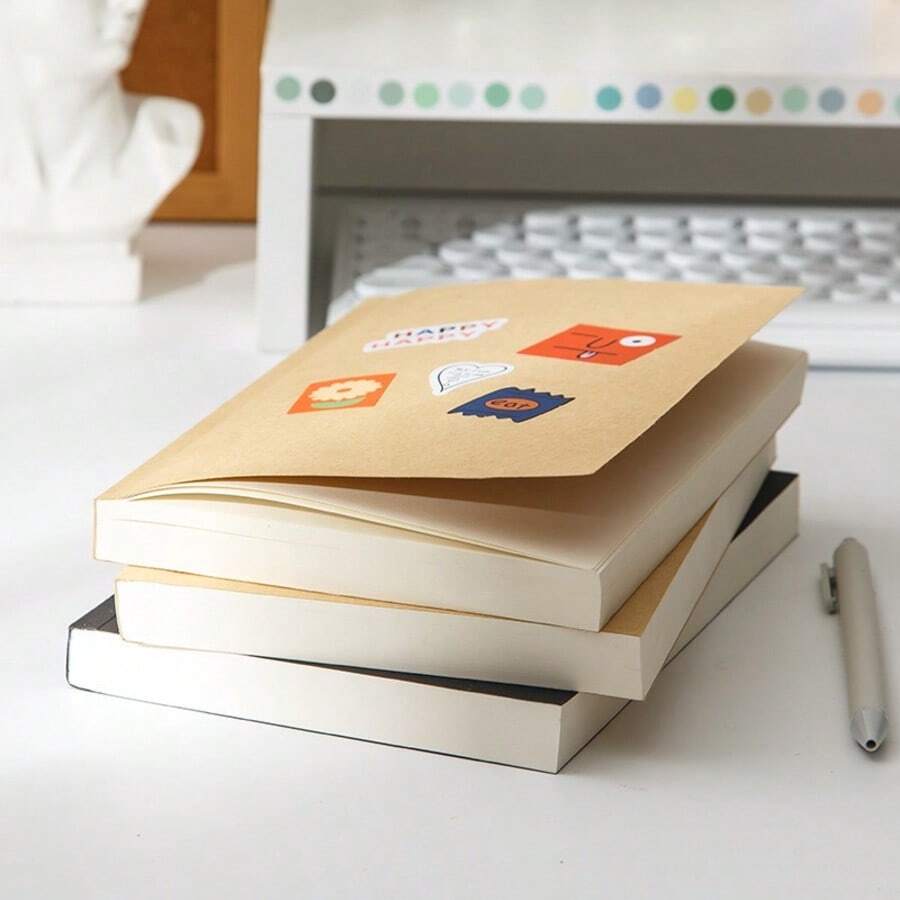 Sổ tay giấy Kraft trắng trơn, sổ phác thảo tối giản dày dặn & tập giấy trắng trơn | Sổ nhật ký nghệ thuật đa năng để vẽ & phác thảo, sổ tay học sinh & sổ lưu niệm tự làm | Bìa, giấy không chứa axit, lý tưởng để ghi chú, viết nhật ký & các dự án nghệ thuật sáng tạo - Nhiều màu - Xem 1