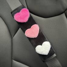 1 件/2 件装柔软心形汽车安全带垫 - 舒适防滑安全垫，提升驾驶体验