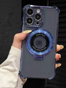 غطاء هاتف شفاف أزرق مطلي بالكهرباء مع حامل مغناطيسي، مقاوم للصدمات، من مادة السيليكون الناعمة، متوافق مع أجهزة 16/16E/16 Pro/16 Pro Max/16 Plus/15/14/13/12/11/X/XS/XR/8/7، وأجهزة Galaxy S25/S24/S23/S22/S21/A55/A54/A53/A52/A35/A34/A23/A16/A15/A14/A13/A12/A05S/FE/Ultra/4G/5G، وأجهزة Redmi/Honor/MOTO/OPPO/Infinix وغيرها - الأزرق - مشاهدة 5