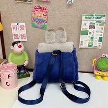 Disney Zootopia Judy Hopps & Nick Wilde Large Capacity Shoulder Bag/Backpack/Crossbody Bag, Plush Flap Bookbag - Burnt Orange - View 6