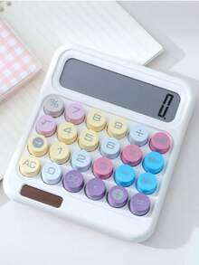1 件双电源太阳能科学计算器，大尺寸，美观大按钮，可爱，财务和办公室会计专用，学校用品，返校