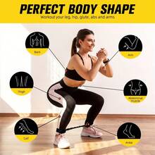 1件/3件装脚踝阻力带，健身脚踝绑带，带弹力带，适用于腿部和臀部锻炼，带弹力带的脚踝绑带 - 黑色 - 查看 5