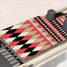 1 pieza Esterilla de yoga de 39*22 pulgadas, diseño de patrón de rombos, antideslizante y duradera, esterilla de fitness ensanchada y engrosada, adecuada para yoga y pilates principiante en casa/profesional - Multicolor - Ver 1