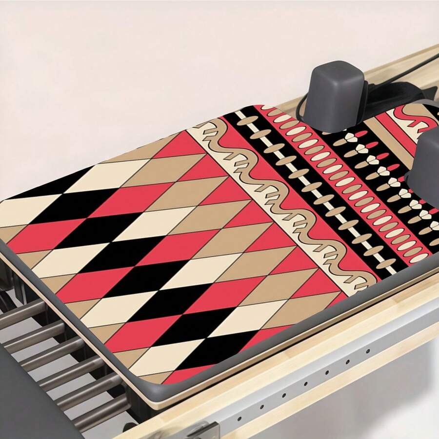 1 pieza Esterilla de yoga de 39*22 pulgadas, diseño de patrón de rombos, antideslizante y duradera, esterilla de fitness ensanchada y engrosada, adecuada para yoga y pilates principiante en casa/profesional - Multicolor - Ver 1