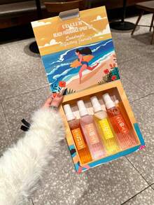 4 件装礼盒装巴西香氛喷雾，限量版便携式多层香氛喷雾，持久留香，散发自然清新迷人气息，融合香草、茉莉和椰子香氛，带来极致愉悦体验。 - 沙灘香氛 - 查看 1