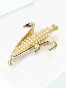 Luxury Enamel Pearl Corn Brooches - Food Pins For Women Unisex Casual Party Jewelry Accessories / Friends Gifts Badges Decoration - Corn - View 6