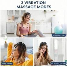 AXH. 360° Portable Powerful Scalp Massager, 8 Vibration Frequencies, 3 Modes, Head Massage Device, Stress Relief, Ideal Gift - Multicolor - View 4