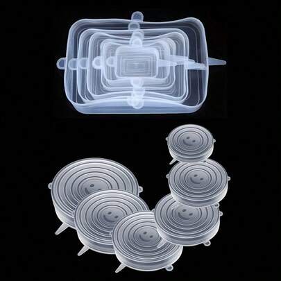 12pcs Silicone Stretch Lids Set - Food Preservation Sealing Covers, Reusable And Space-Saving Design For Kitchen