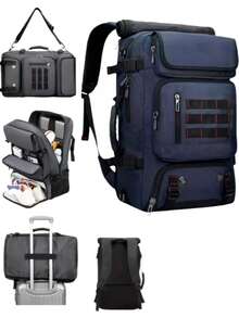 大容量多功能徒步背包，采用厚实面料，用途广泛，多个口袋方便收纳整理，配有可拆卸鞋仓和可调节肩带，可斜挎背负，适合徒步、旅行、通勤等户外活动。