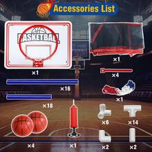 Kids Basketball Hoop Arcade Game, Indoor & Outdoor Mini Basketball Set With Ball & Portable Air Pump, Basketball Shooting Game For Ages 3+ - Multicolor - View 9