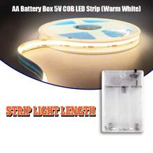 Tira de luz LED COB alimentada por caja de baterías (baterías no incluidas) con interruptor, súper brillante sin deslumbramiento ni puntos de luz, instalación sin taladro, luz de relleno especial para decoración del hogar/cocina/baño/espejo de vanidad/debajo de la cama, luz ambiental para fiesta/tema espacial/Día de San Valentín/Pascua/Ramadán, luz LED para dormitorio, tira LED autoadhesiva, luz de techo para sala de estar, accesorios para dormitorio, decoración de habitación - Multicolor - Ver 18