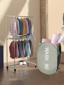 网状洗衣篮，可折叠弹出式洗衣篮，带提手，大侧袋，适用于儿童房、宿舍、房车、邮轮，灰色衣柜收纳袋，卧室/宿舍必备衣物收纳袋，大学宿舍收纳整理袋，收纳袋，收纳盒，洗衣袋，洗衣机袋，用于洗衣、浴室、旅行，可存放脏衣服和干净衣服，可存放胸罩等。 - 彩色 - 查看 6