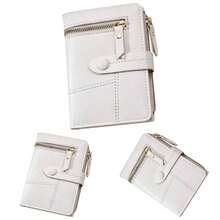 Carteras para Mujer, Cartera Corta Plegable RFID para Mujer, Cuero de PU, Mltiples Ranuras para Tarjetas, Bolsillo para Monedas con Cremallera Pink - Blanco - Ver 1