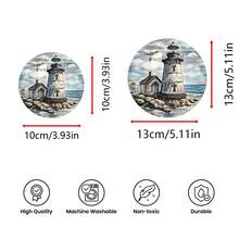 Bộ 6 đế lót ly in hình chủ đề đại dương, dùng cho tách trà, ly nước, ly rượu vang, ly cà phê, đế lót ly tròn thấm hút bằng silicon, trang trí nhà cửa, bộ quà tặng cho tiệc tùng và bàn ăn, phù hợp cho mọi mùa. - Nhiều màu - Xem 8