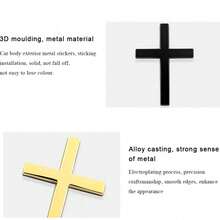 Cross Car Decals, Metal Jesus Cross Badge Stickers, 3D Individual Car Cross Emblem Decal, For Auto Trunk Body Tailgate Side Fenders, Auto Decoration - 銀色1PC - 查看 4