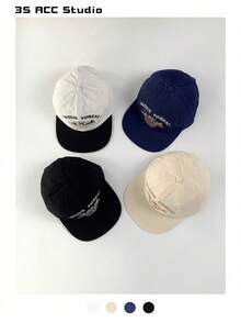 1pc Sunrise Pattern Letter Embroidered Flat Brim Wide Brim Baseball Cap, Spring/Summer Outing, Face-Flattering Casual Hip Hop Snapback Hat, Sun Protection - Sunrise Embroidered Baseball Cap - View 14