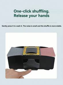 自动洗牌机，适合青少年使用，快速自动洗牌，透明易操作，适合家庭聚会、多人娱乐、竞技游戏、圣诞节礼物和生日礼物（内置电池） - 黑色 - 查看 8