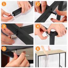 100cm Industrial-Grade Rectangular Steel Bar Counter Dining Table, Adjustable Lever & Footpads, Suitable For Breakfast, Kitchen, And Bar High-Table Dining Experience, Walnut Brown/Rustic Brown - Walnut Brown - View 8