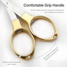 2 Pack Folding Scissors  Portable Small Mini TSA Stainless Steel Telescopic Cutter Gloden And Silver Silver - Silver - View 4