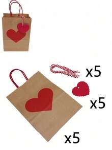 30/15 pezzi Sacchetti regalo in carta kraft con etichette a forma di cuore rosso, sacchetti regalo a forma di cuore per San Valentino, sacchetti di carta rossa con manici per feste, sacchetti regalo per anniversari e sorprese, sacchetti shopping pieghevoli e sacchetti per feste di San Valentino, decorazioni per vacanze, sacchetti shopping, sacchetti regalo per occasioni romantiche, borse tote fatte a mano, adatti per matrimoni, feste, San Valentino, Festa della Mamma, compleanni e occasioni romantiche. - Multicolore - Visualizzare 12