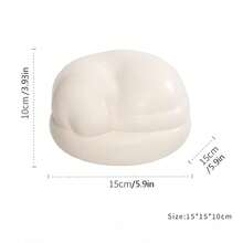 现代简约陶瓷宠物骨灰盒 - 猫狗纪念容器 - 白色 - 查看 2