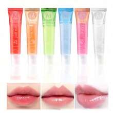 6Pcs Fruity Flavor Watery Glossy Lip Gloss Set Clear Lip Gel Hydrating Moisturizing Lip Gloss Women Lips Makeup Wholesale IMAN OF NOBLE - 多種 - 查看 3