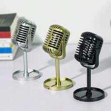Adjustable Vintage Plastic Microphone Prop, Retro Decorative Fake Microphone For Party, Performance, Home, Bar Decor - Available In Multiple Colors - View 1