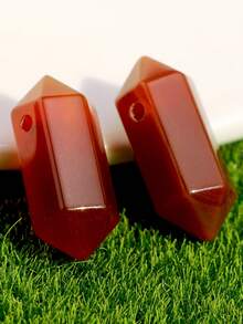 2件装彩色天然石六角柱吊坠DIY首饰制作配件 - 20*9mm 绿东陵玉&粉晶&紫水晶&白石英&红玛瑙&黄水晶&青金石&虎眼石，适合制作手链、项链和耳环 - 彩色 - 查看 19