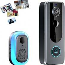 1pc Smart Video Doorbell, Supports Wi-Fi Connection, Features Night Vision, Two-Way Audio, Family Sharing, And Voice Intercom, Full-Color HD Night Vision Doorbell, USB Powered - Multicolor - View 9