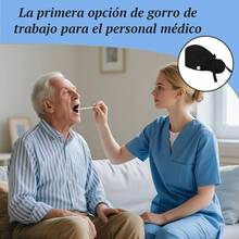 HETIE 3 Piezas Gorros Quirurgicos Mujer, Sombrero de Trabajo para Mujer Ajustable, Bolsa de Cola de Caballo con Lazo en La Espalda Adecuado para Trabajar, Cuidar y Cocinar - Talla Única-XL + black - Ver 8