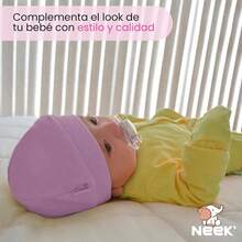Neek Cotton Pack de 6 Gorros para Beb u2013 Algodn Suave Ropa para Beb Nio y Nia Accesorios Recin Nacido Regalo Shower - Pack x6 Niña + 3-6 Meses - Ver 6