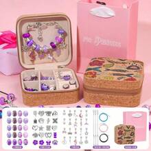 136pcs/68pcs 4-Set DIY Bracelet Beads Kit, Includes Unicorn & Mermaid Crafts, 60pcs Accessories, 3pcs Bracelets & 3pcs Necklace Strings, 1 Storage Box & 1 Gift Box, Vintage Gift Box Suitable For Birthday, Ramadan, New Year, Valentine's Day Gifts For Friends - Multicolor - View 11