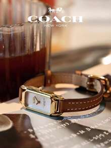 Coach Cadie White Mother Of Pearl Calfskin Leather Women's Watch - 棕色 - 查看 9