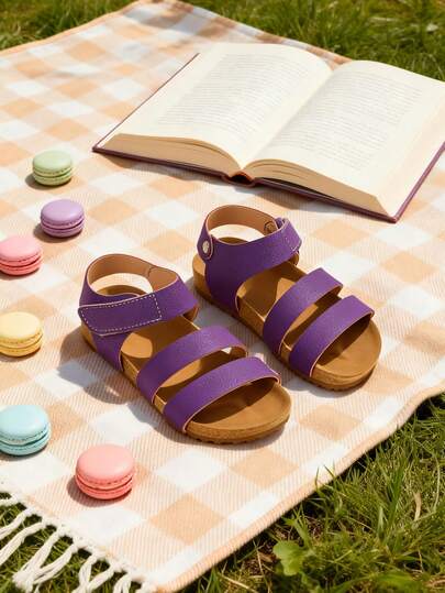 Sandalias planas cómodas con múltiples correas y suela blanda antideslizante para niños, Primavera/Verano 2026