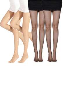 1件装女士透明闪亮星星水钻装饰连裤袜，紧身款，春夏款，舒适保暖 - 彩色 - 查看 30