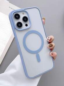 Transparent High-Grade Light Blue Framed Soft Gel Magnetic Charging Protective Case | Compatible, Shock-Proof, Ultra-Thin, Suitable For IPhone 17 Pro Max/16 Pro Max/13/15/15 Pro Max/17 Pro/14/11 Magnetic Phone Case, With Wireless Charging Function