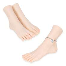 CHUAN SHANG Foot Model For Nail Training, Soft And Bendable, Collectible Beautiful Feet, Massage Skill Practice, Live Streaming Shoe And Sock Display Foot Model