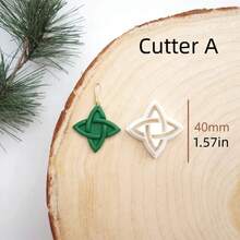 1/7 قطع مجموعة قوالب قطع من الطين البوليمري على شكل عقدة سلتية - أدوات حرفية على الطراز السلتي التقليدي لصنع أقراط المجوهرات والتعليقات وإكسسوارات باليد - أبيض - مشاهدة 4