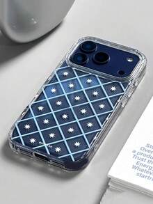 Shiny Starry Transparent Phone Case, Compatible With IPhone 17 Pro Max/16/15/14/13/12 Pro Max/11, Cute Dreamy Shiny Shock-Proof Protective Cover, Korean Style Gift - Plaid Stars - View 5