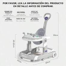 Andadera Musical Bebé Juguetes Interactiva Plegable Portátil - Gris - Ver 2