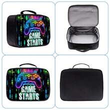 Set de 3 piezas: Mochila para niños, Bolsa escolar de 16.5 pulgadas con bolso de mano y estuche para lápices, adecuado para estudiantes de primaria, secundaria y preparatoria - Juegos de Neon Five - Ver 5
