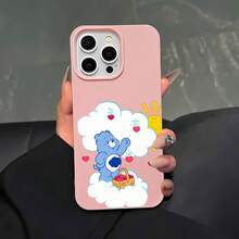 La funda para teléfono con espejo con patrón de oso azul con corazones también se puede usar como espejo y es compatible con  17,  16 Pro Max,  15 Pro Max,  13 y  12, hecha de TPU para protección contra golpes y caídas, es un regalo encantador para familiares, amigos, regalos de temporada, seres queridos y celebraciones navideñas. - Rosa - Ver 2