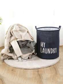 Foldable Waterproof Fabric Laundry Basket, Large Size Dirty Clothes Storage Bin, Bathroom Toy Organizer, Minimalist & Practical